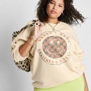 Ascot & Hart California Texas Graphic Sweatshirt XXL Cream Pullover